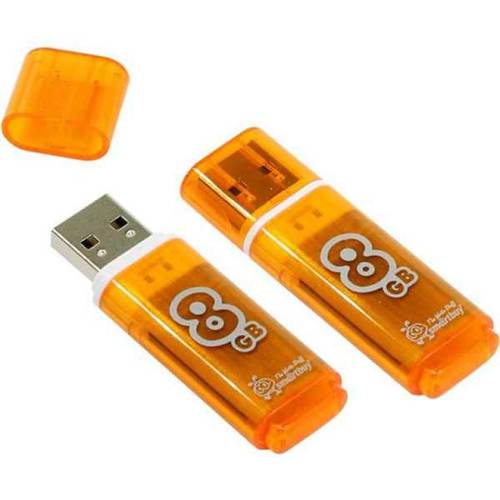 Флеш-накопитель USB 8GB Smart Buy Glossy оранжевый