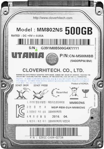 Жесткий диск HDD 2,5" 500GB UTANIA MM802NS