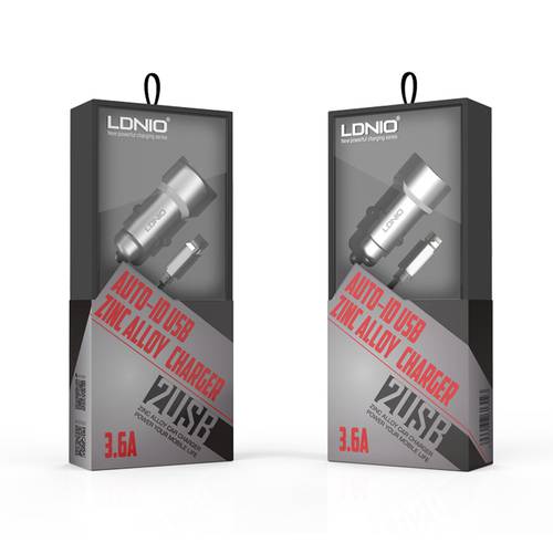 LDNIO С302 Dual USB Lightning kabel C401 - 3.6A - Silver