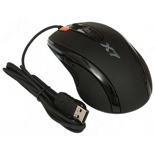 Оптическая мышь A4Tech "Gaming Mouse X7 X-710BK", 6кн.+скр., серо-черный (USB2.0)