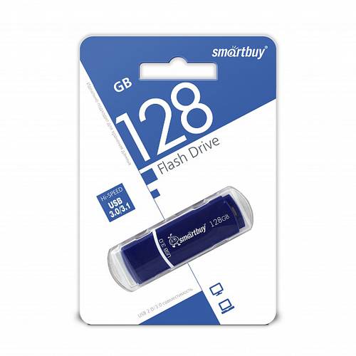 флэшка 128 Gb Smart Buy Crown Blue USB 3.0 (SB128GBCRW-Bl)